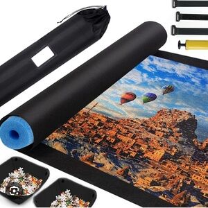 Kinelark Black Puzzle Storage Mat with Accessories